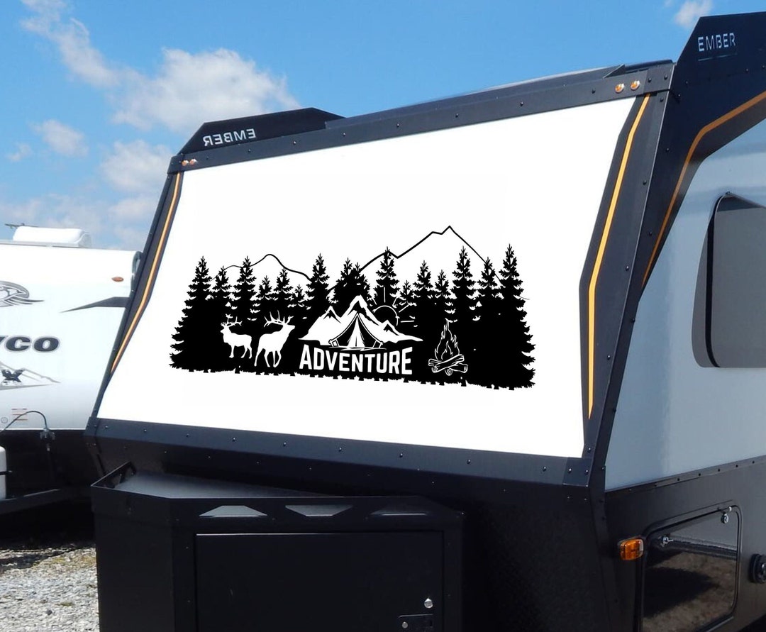 Camper Decal: Adventure Mountain Forest Scene, RV Truck Sticker - Etsy