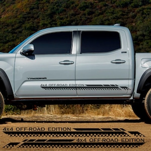 4x4 Off-road Bed Decals for Toyota Tacoma Decals, Side Graphics Black Stickers