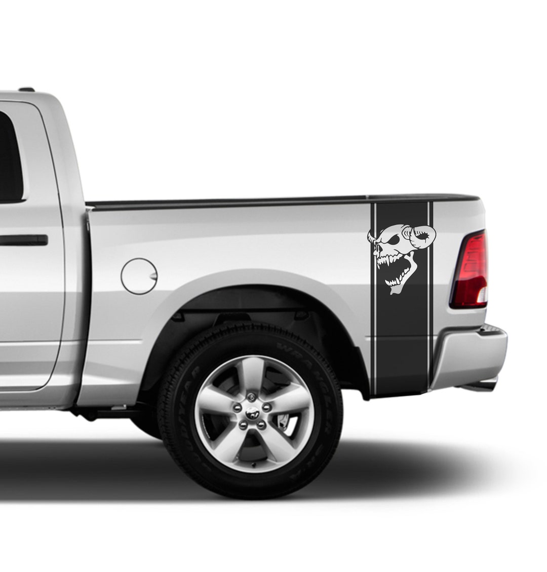 Skull Truck Decals Sport Racing Stickers Compatible With Ram Etsy