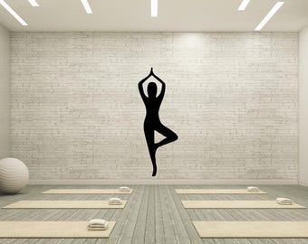 Yoga Pose Vinyl Wall Decal: Studio Art Decor