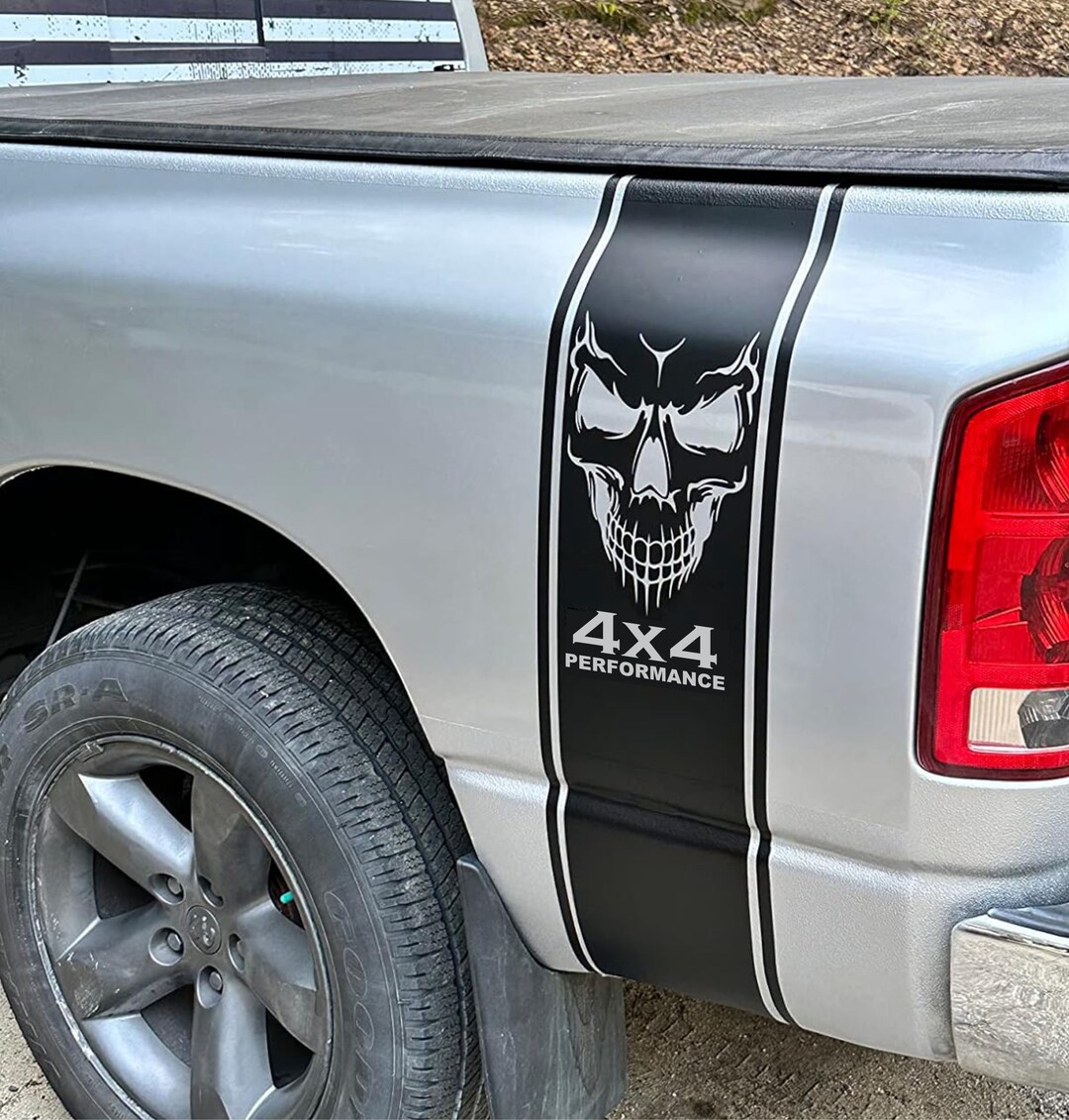 Skull 4x4 Truck Bed Vinyl Decal Stripes - Off-road Racing Stickers (set ...