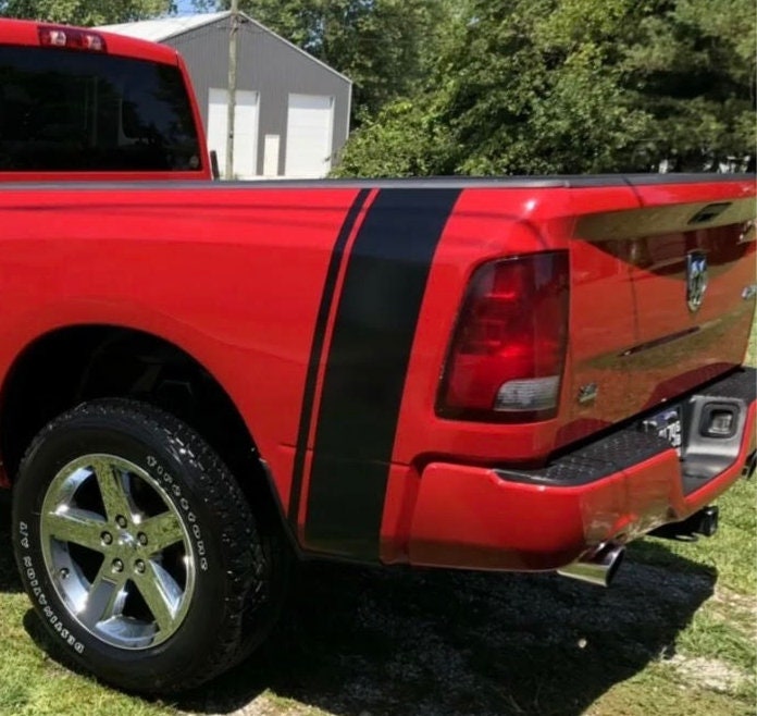 Diagonal Racing Stripes Truck Decals, Diagonal Sport Racing Stripes Compatible With Ram ...