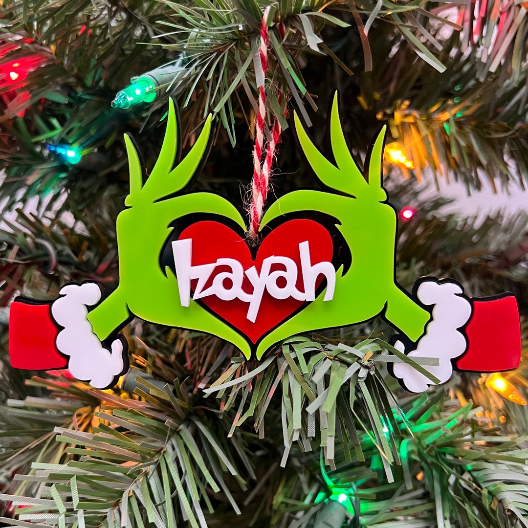 Custom Grinch Hand Heart Ornament Custom Ornament 2025 Ornament