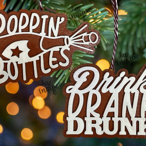 Alcohol Gingerbread Ornament| Christmas Treen Ornament - Beer Ornamnet - Funny Ornament - Alchool Ornament - Gag Gift