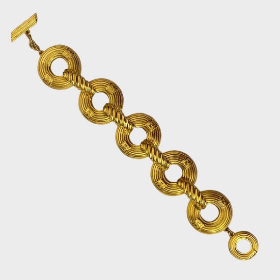 Fendi Super Chunky Designer Gold Link Logo Bracele