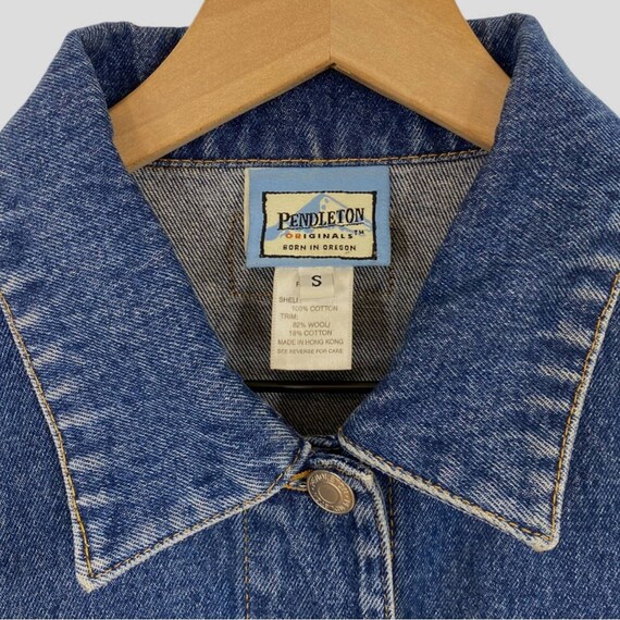 Vintage 90s Pendleton Originals Denim Jacket with… - image 4