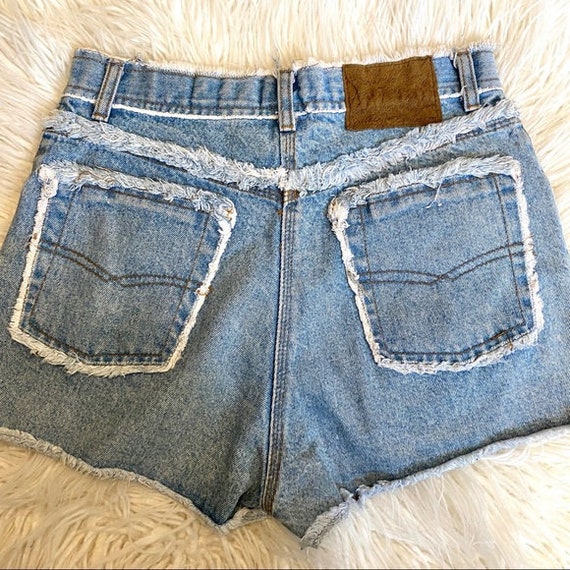 Vintage 90s Squeeze Jeans High Rise Distressed Sh… - image 2