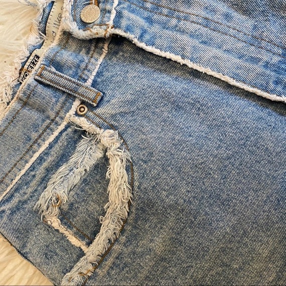Vintage 90s Squeeze Jeans High Rise Distressed Sh… - image 4