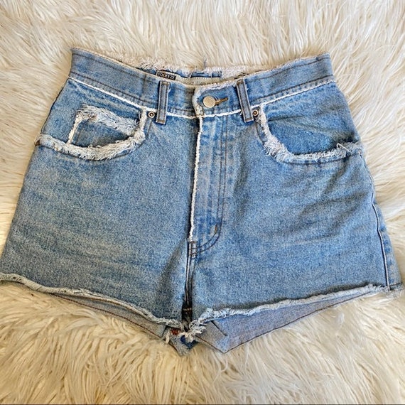 Vintage 90s Squeeze Jeans High Rise Distressed Sh… - image 1