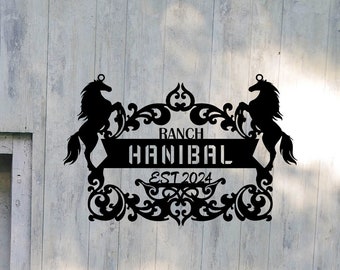 Custom Metal Horse Ranch Sign, Personalized Farm Name Sign, Unique Custommetal Sign, Metal Farm Sign, Best Anniversary Gift, Gift For Family