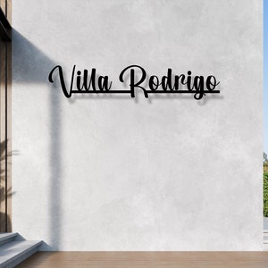 Placa de metal personalizada com nome de vila, placa de entrada personalizada, placa de metal personalizada com nome, presente de aniversário, presente de dia dos pais, placa de metal com endereço