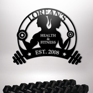 Personalized Metal Gym Sign, Custom Fitness Metal Wall Decor, Body Builder Lovers Gift, Gym Custom Unique Metal Wall Art, Christmas Gift