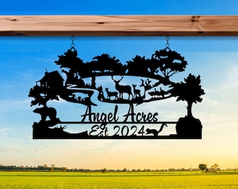 Personalized Metal Ranch Name Sign, Custom Farmhouse Metal Sign, Family Name Metal Sign, Anniversary Gift, Christmas Gift, Established Sign