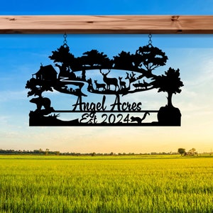 Personalized Metal Ranch Name Sign, Custom Farmhouse Metal Sign, Family Name Metal Sign, Anniversary Gift, Christmas Gift, Established Sign