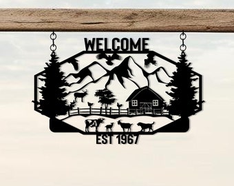 Personalized Farmhouse Entry Sign, Custom Family Name Sign, Unique Anniversary Gift, Gift For Family, Custom Cottage Name Established Sign