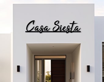 Benutzerdefinierte moderne Metall Casa Namensschild, personalisierte Villa Namensschild, einzigartige kundenspezifische Metall Familienname, bestes Jubiläumsgeschenk, Geschenk für die Familie