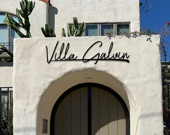 Custom Metal Villa Name Sign, Personalized Casa Name Sign, Unique Custom Metal Family Name, Best Anniversary Gift, Christmas Gift