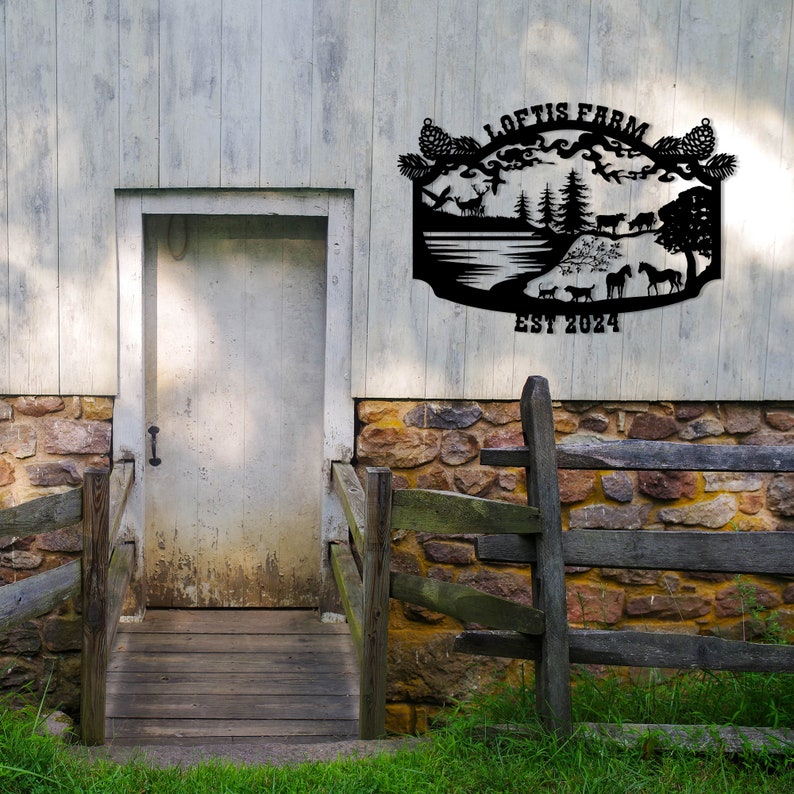 Personalized Metal Ranch Sign, Farmhouse Family Name, Anniversary Gift ...