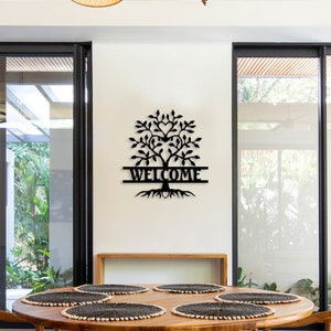 Personalized Tree of Life Name Sign, Custom Tree of Life Wall Decor,Metal Family Tree Decor, Christmas Gift for Family, House Entry Sign
