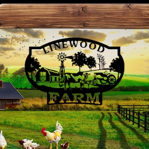 Custom Metal Ranch Name Sign, Personalized Farm Name Sign, Unique Custom Farm Sign, Christmas Gift, Anniversary Gift, Porch Metal Wall Art