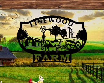 Custom Metal Ranch Name Sign, Personalized Farm Name Sign, Unique Custom Farm Sign, Christmas Gift, Anniversary Gift, Porch Metal Wall Art