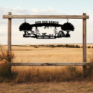Personalized Ranch House Metal Sign, Custom Farmhouse Unique Metal Name, Ranch Name Metal Sign, Best Anniversary Gift, Fathers Day Gift