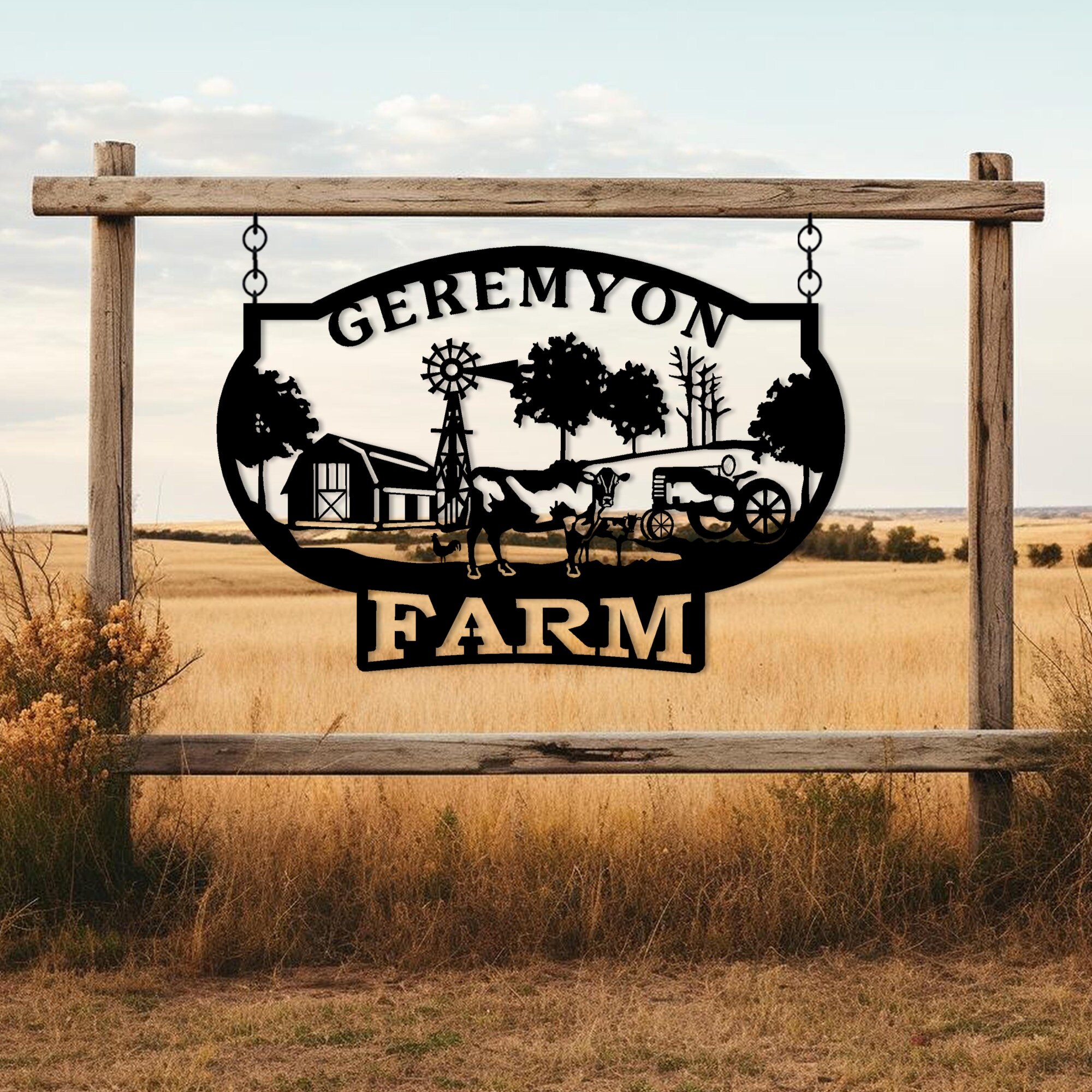 Custom Metal Ranch Sign: Personalized Farmhouse Metal Sign - Christmas ...