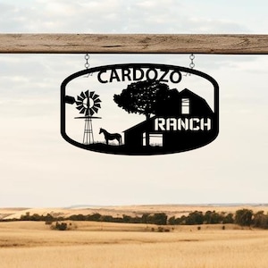 Letrero de metal personalizado para rancho: Letrero con nombre de granja personalizado