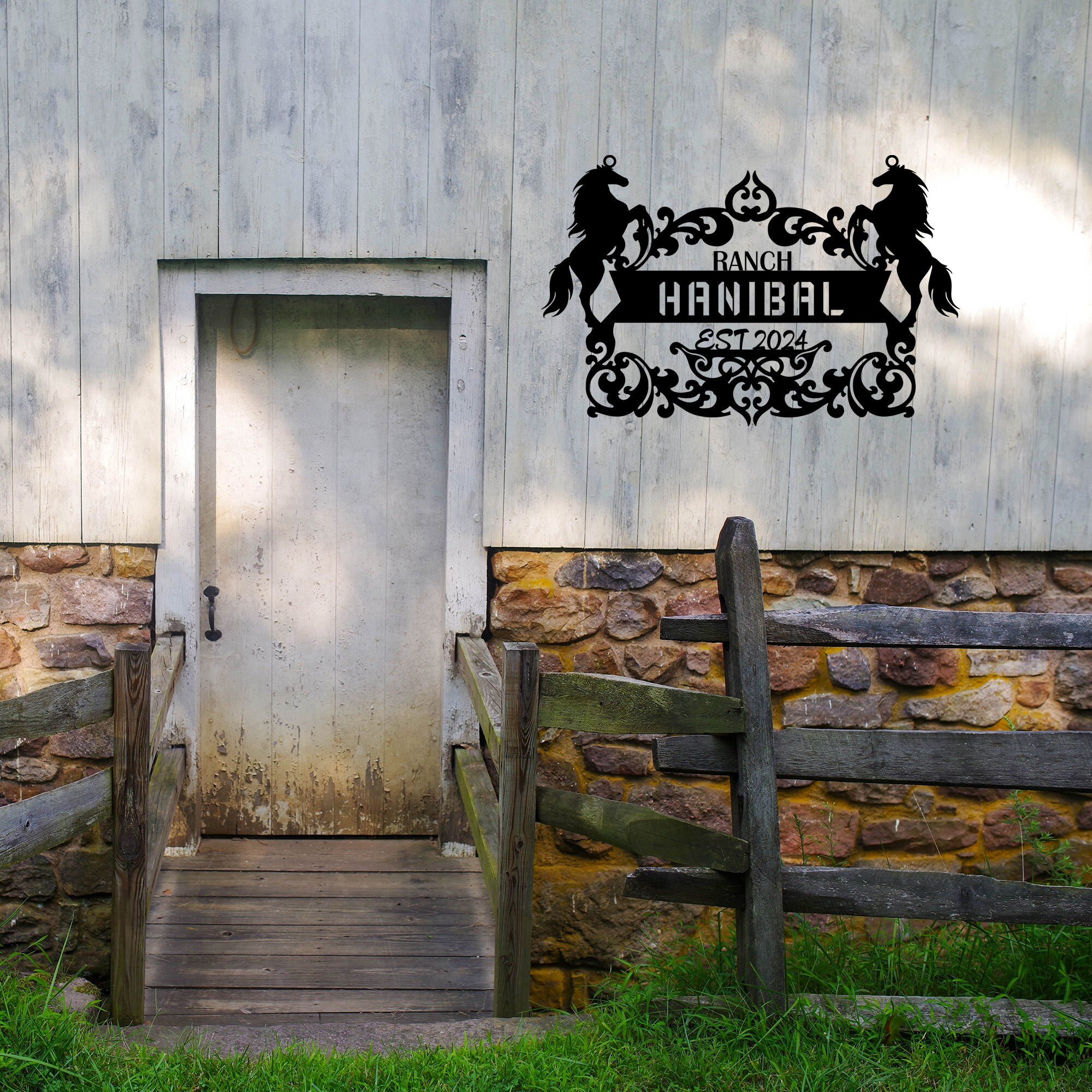 Custom Metal Horse Ranch Sign, Personalized Farm Name Sign, Unique Custommetal Sign, Metal Farm Sign, Best Anniversary Gift, Christmas Gift