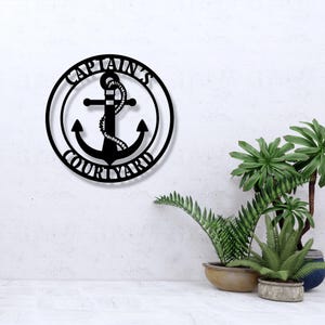 Letrero de metal personalizado con nombre de ancla, letrero de metal marino, letrero de nombre de marinero personalizado, regalo para amantes de la náutica, regalo de aniversario, regalo de Navidad
