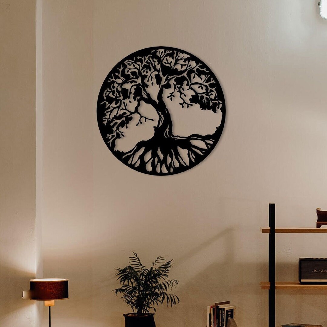 Tree of Life Metal Wall Art, Livingroom Metal Wall Decor, Yoga Room ...