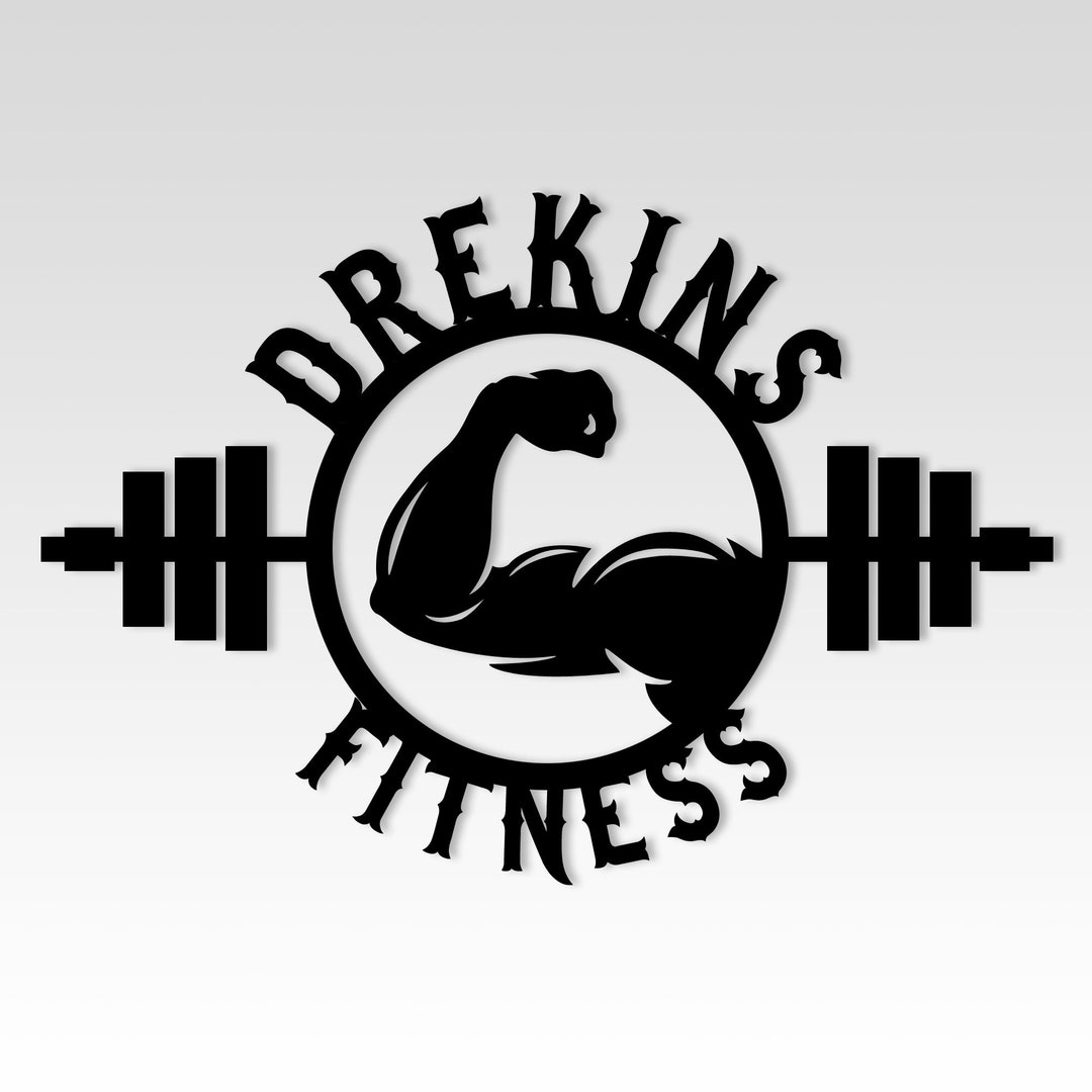 Personalized Metal Fitness Name Wall Art, Customized Gym Wall Sign