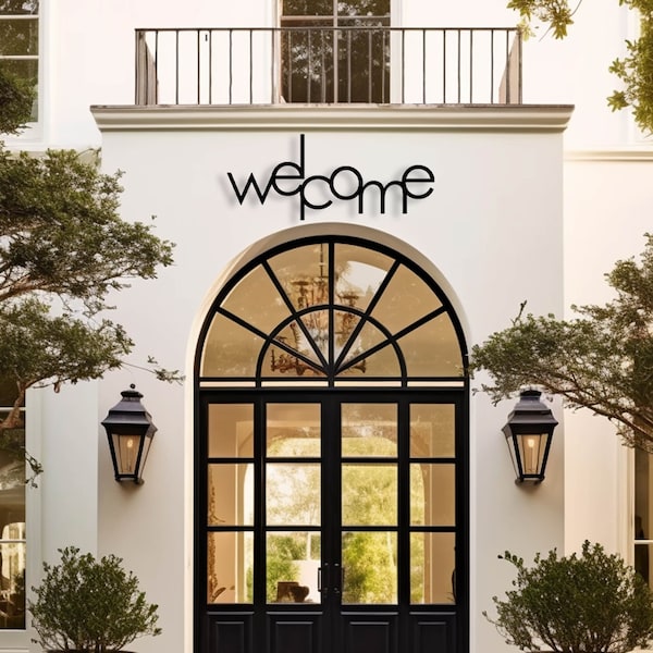 Welkom Metal Wall Art, House Entry Metal Welcome Sign, Cadeau voor haar, Inwijdingsfeest Cadeau, Uniek Verjaardagscadeau, Metal Home Entry Wall Decor