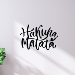 Hakuna Matata Metal Wall Art , Home Entry Metal Sign, Lion King Lovers Gift, Child room metal wall art, Iconic Metal Wall Art, Gift for Her