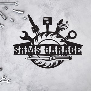 Custom Metal Garage Sign: Personalized Tools Wall Art