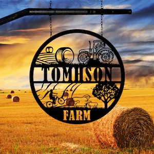 Personalized Metal Farm Sign, Custom Ranch House Metal Sign, Unique Birthday Gift, Christmas Gift for Dad, Easy To Hang, Customize Wall Art