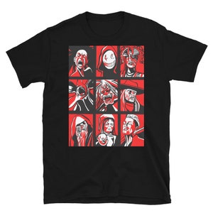 Dead By Daylight Mosaik Design mit Killern Spirit Legion Pest Oni Deadlinger Blight Twins Trickster Kurzärmeliges Unisex T-Shirt