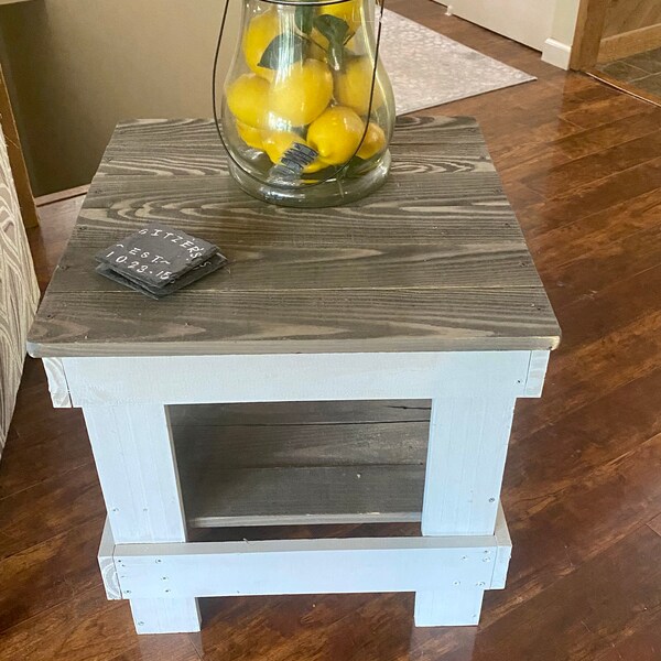 White End Table Etsy