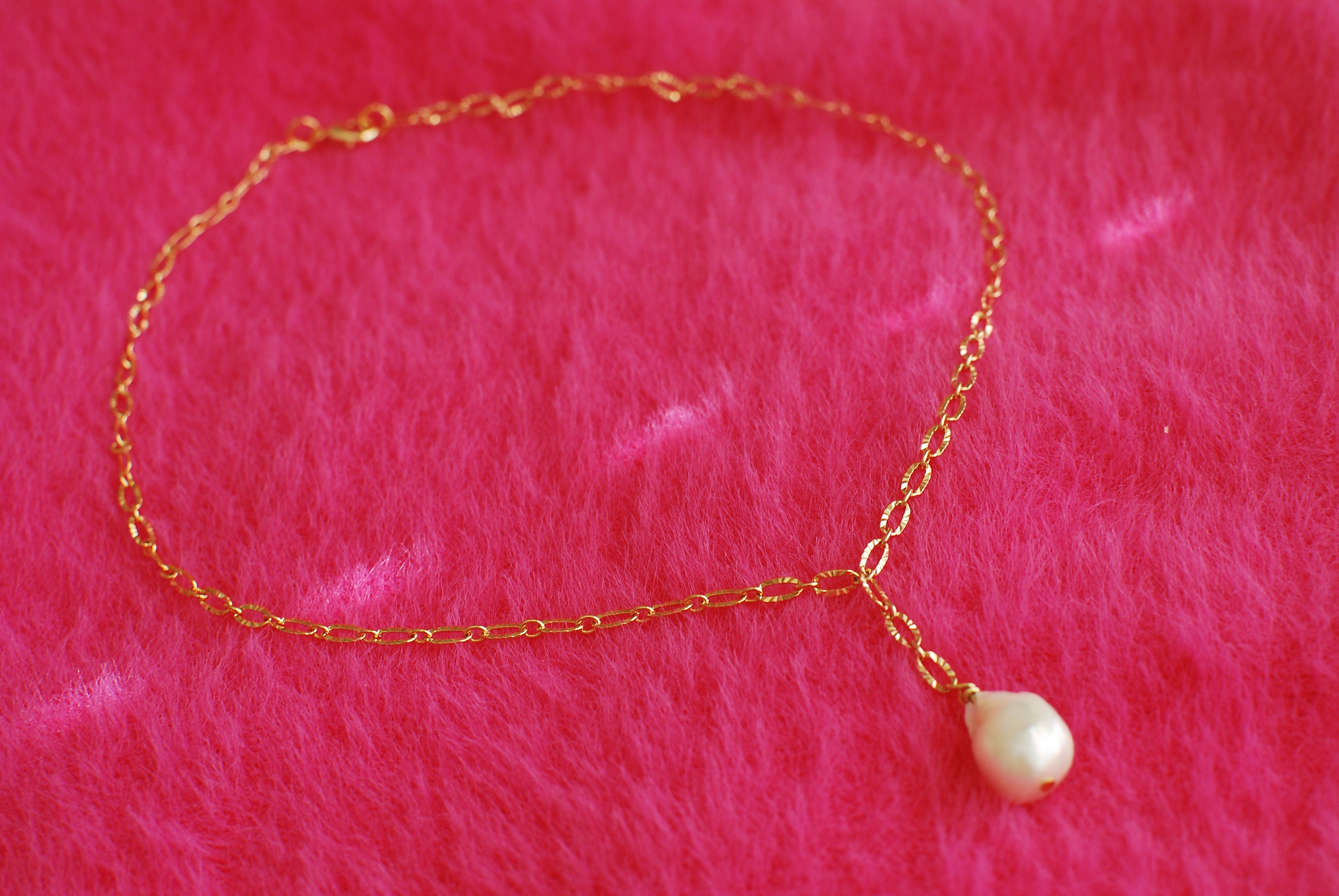 Isla Pearl Drop Necklace Gold Chain Pearl Pendant Necklace Etsy