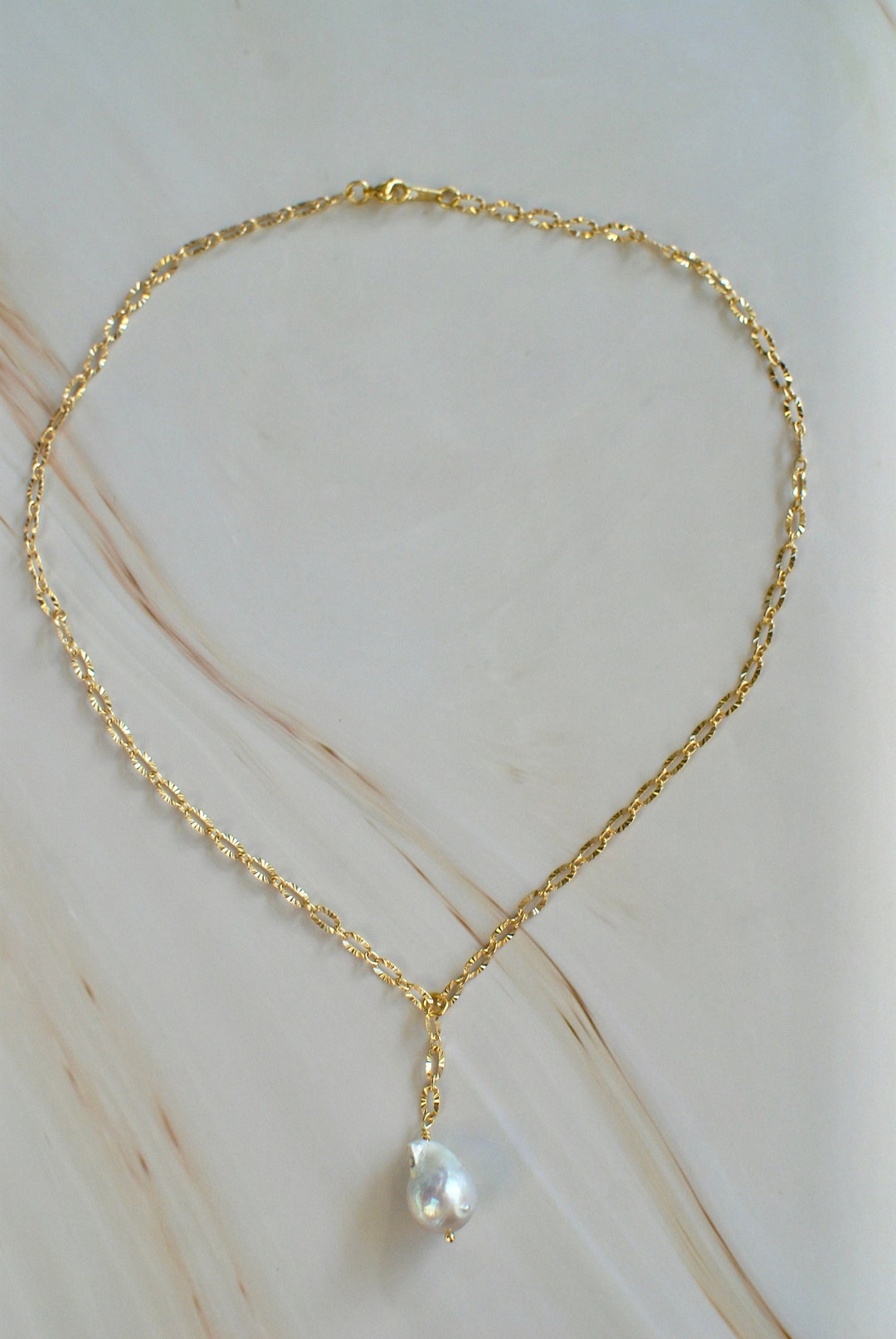 Isla Pearl Drop Necklace Gold Chain Pearl Pendant Necklace - Etsy