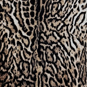 Luxury Animal Pattern Black Beige Velvet Fabric, Upholstery Velvet Fabric, Fabric By The Yard, Fabric By The Meter,  Leopard Velvet Fabric