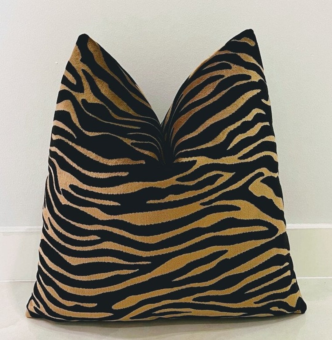 Black Velvet Pillow Cover Black Leopard Pillow Velvet Etsy UK