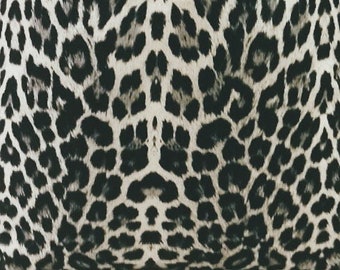 Leopard Print Velvet Fabric: Gray Upholstery Fabric By The Yard