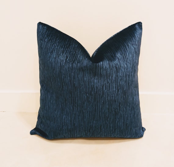 Dark Blue Velvet Pillow Cover Velvet Pillows Decorative Etsy