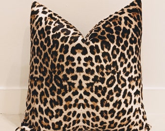 Cheetah Print Velvet Pillow Cover: Double Sided Throw Cushion