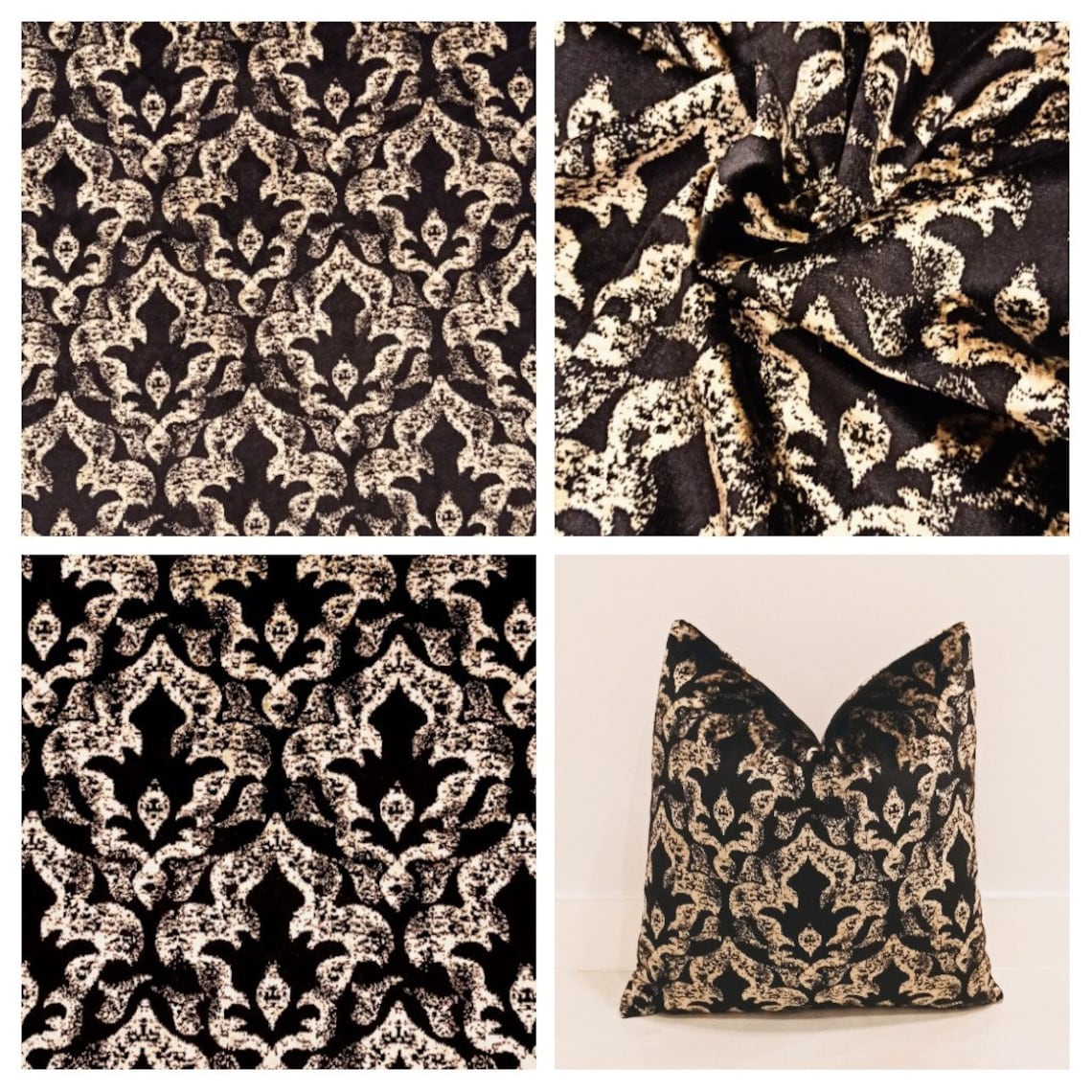 Luxury Black Gold Velvet Fabric Upholstery Velvet Fabric Etsy
