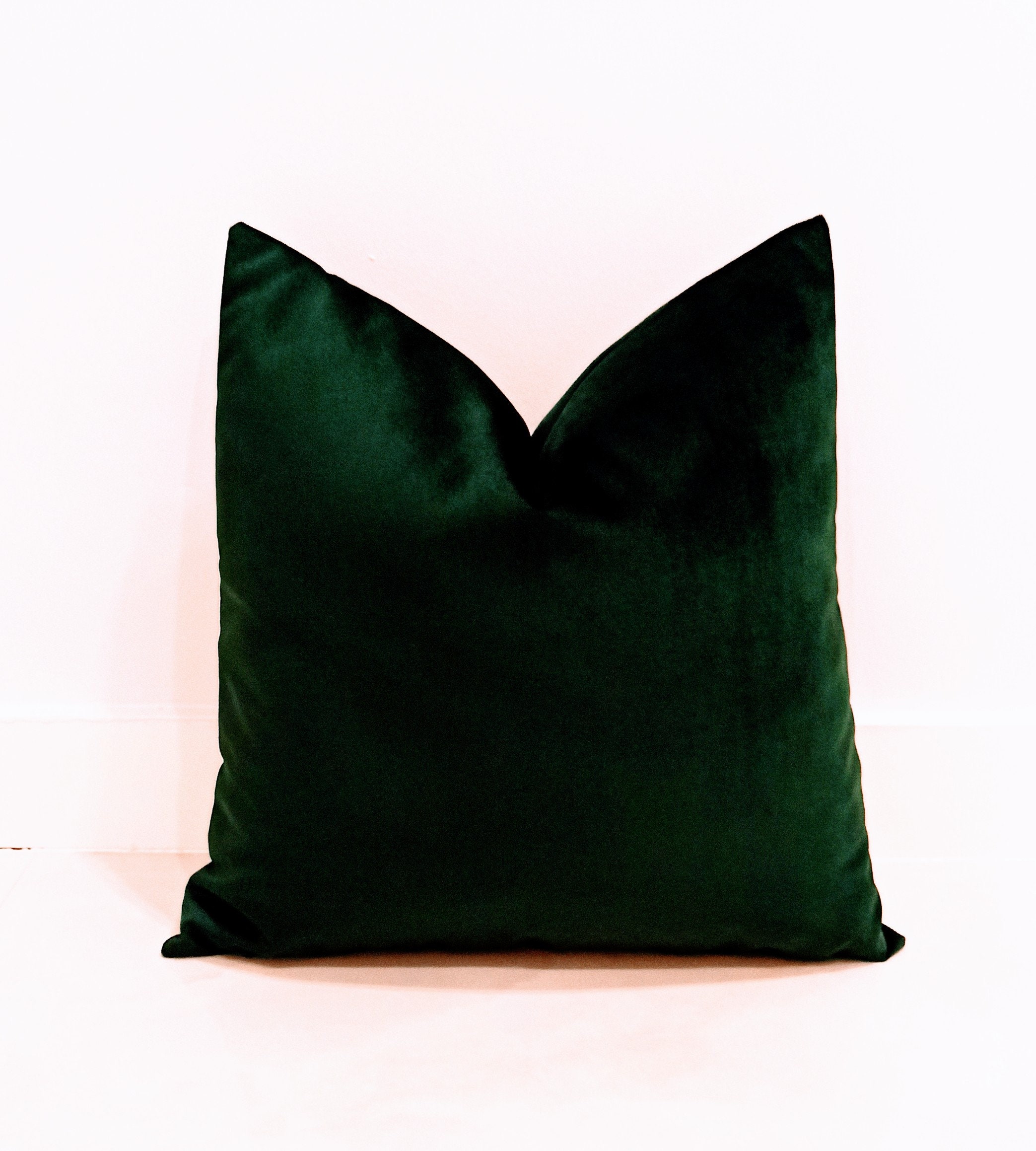 Dark Emerald Velvet Pillow Cover Velvet Pillow Decorative Etsy