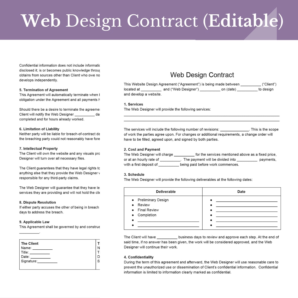 Web Design Contract of Work Website Design Agreement Etsy Web Design Contract of Work Website Design Agreement Etsy