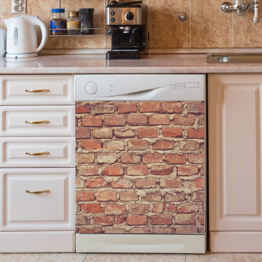 Brick Decor Kitchen Dishwasher Cover Dishwasher Etsy