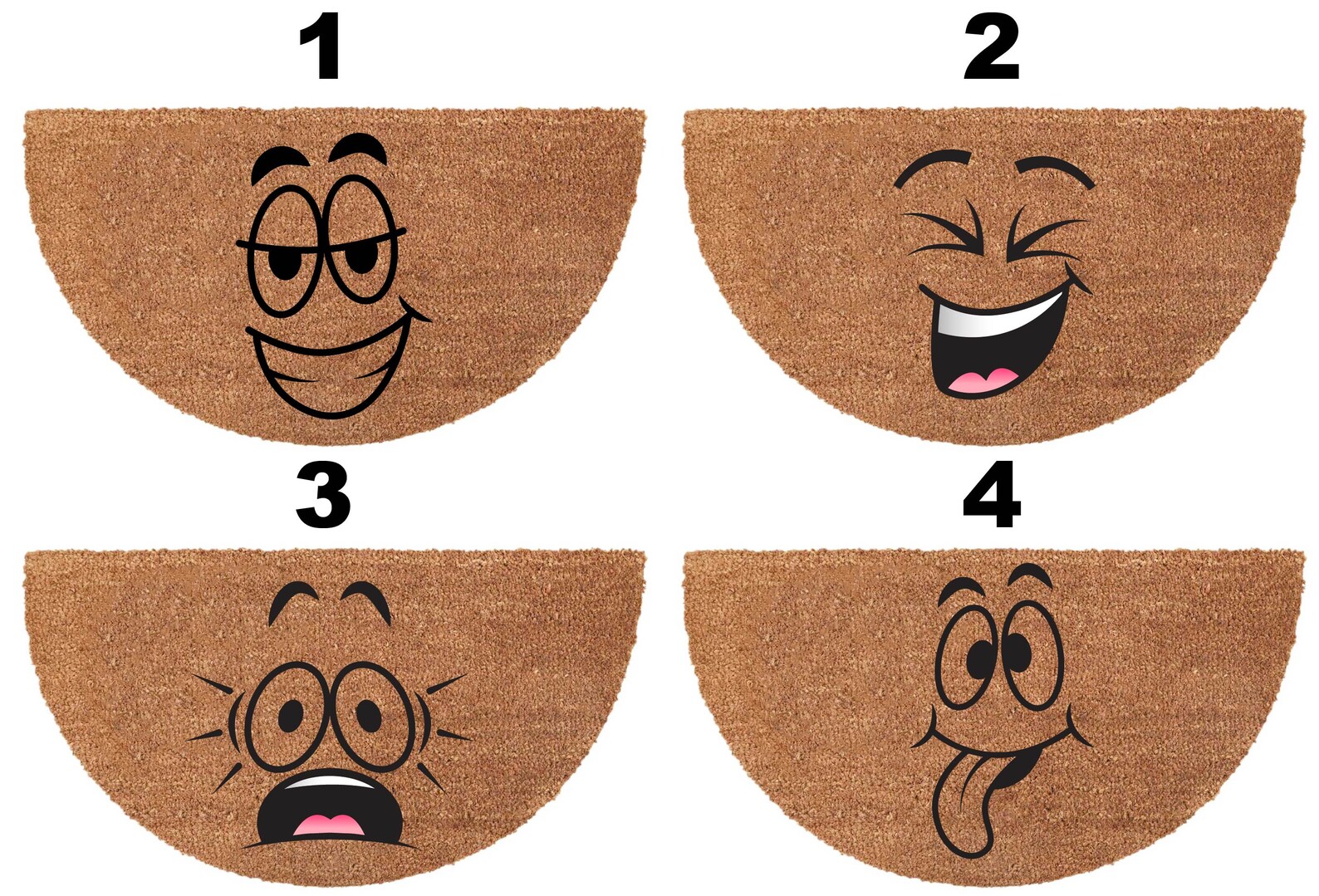 Smiling Scared Spoiled Facial Expressions Printed Doormat Etsy